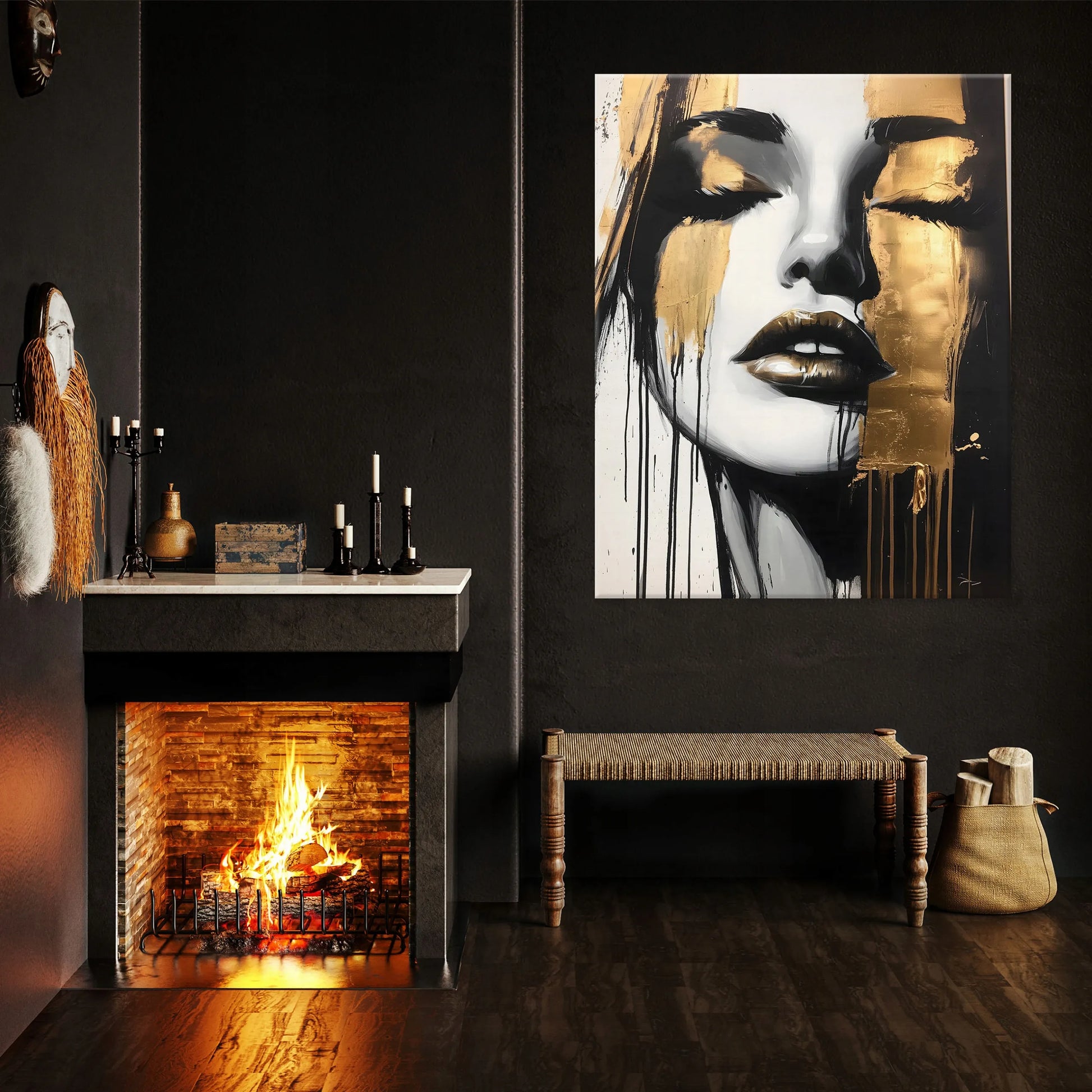 Drobės paveikslas Moters veidas Glamour stiliaus 100x70 cm