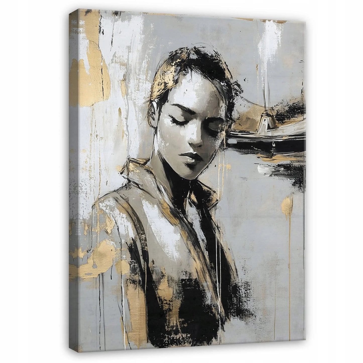 Drobės paveikslas svetainei arba miegamajam Glamour moters veidas 100x70 cm
