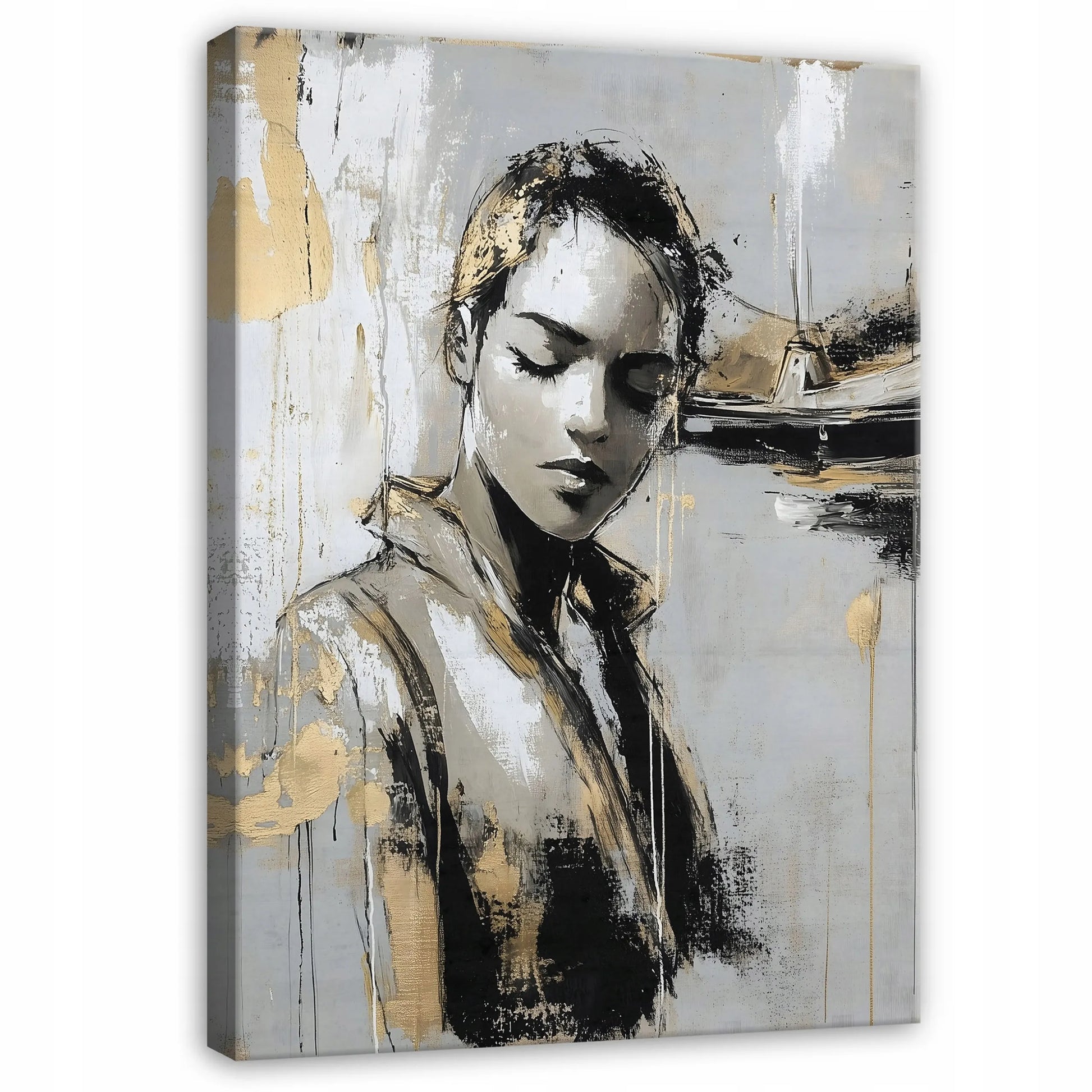 Drobės paveikslas svetainei arba miegamajam Glamour moters veidas 100x70 cm
