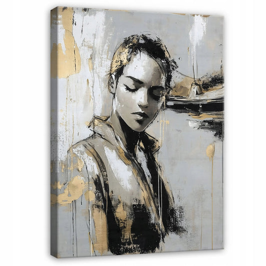 Drobės paveikslas svetainei arba miegamajam Glamour moters veidas 100x70 cm