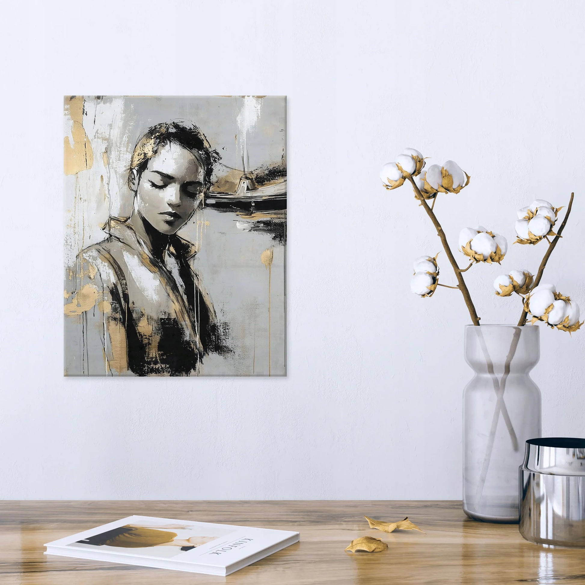 Drobės paveikslas svetainei arba miegamajam Glamour moters veidas 100x70 cm