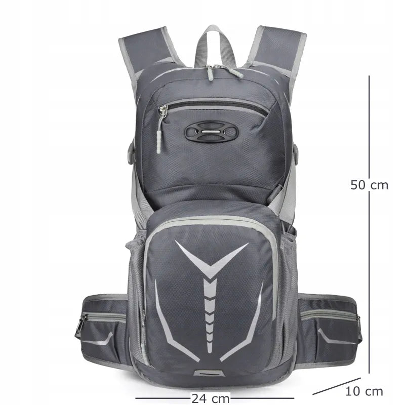 Dviratininko kuprinė 12L, lengva, kvėpuojanti, MTB, plento, skirta gertuvei, sportinė, pilka