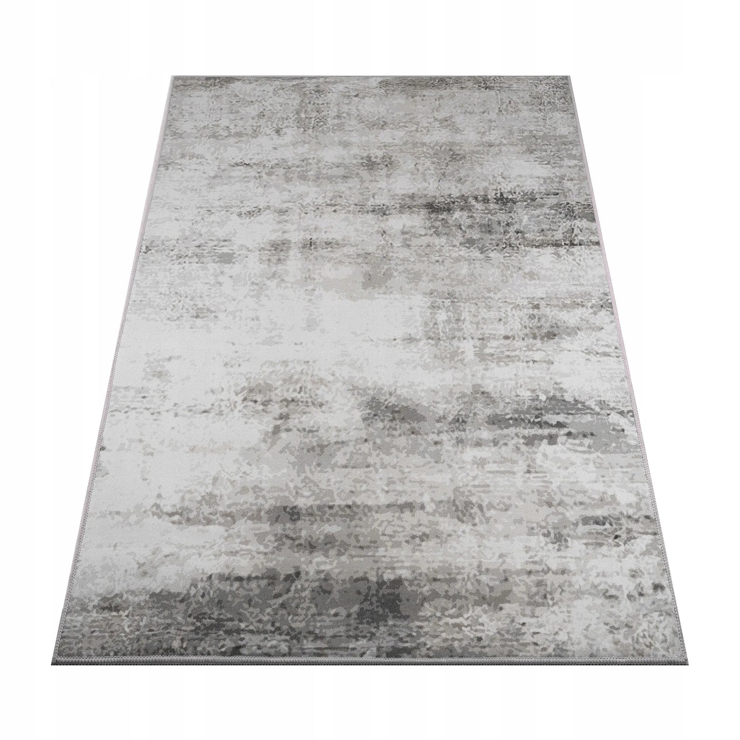 Dywan BCF 160x220 cm, pilkas marmuro raštas, neslidus, modernus Loft stilius svetainei ir kambariui