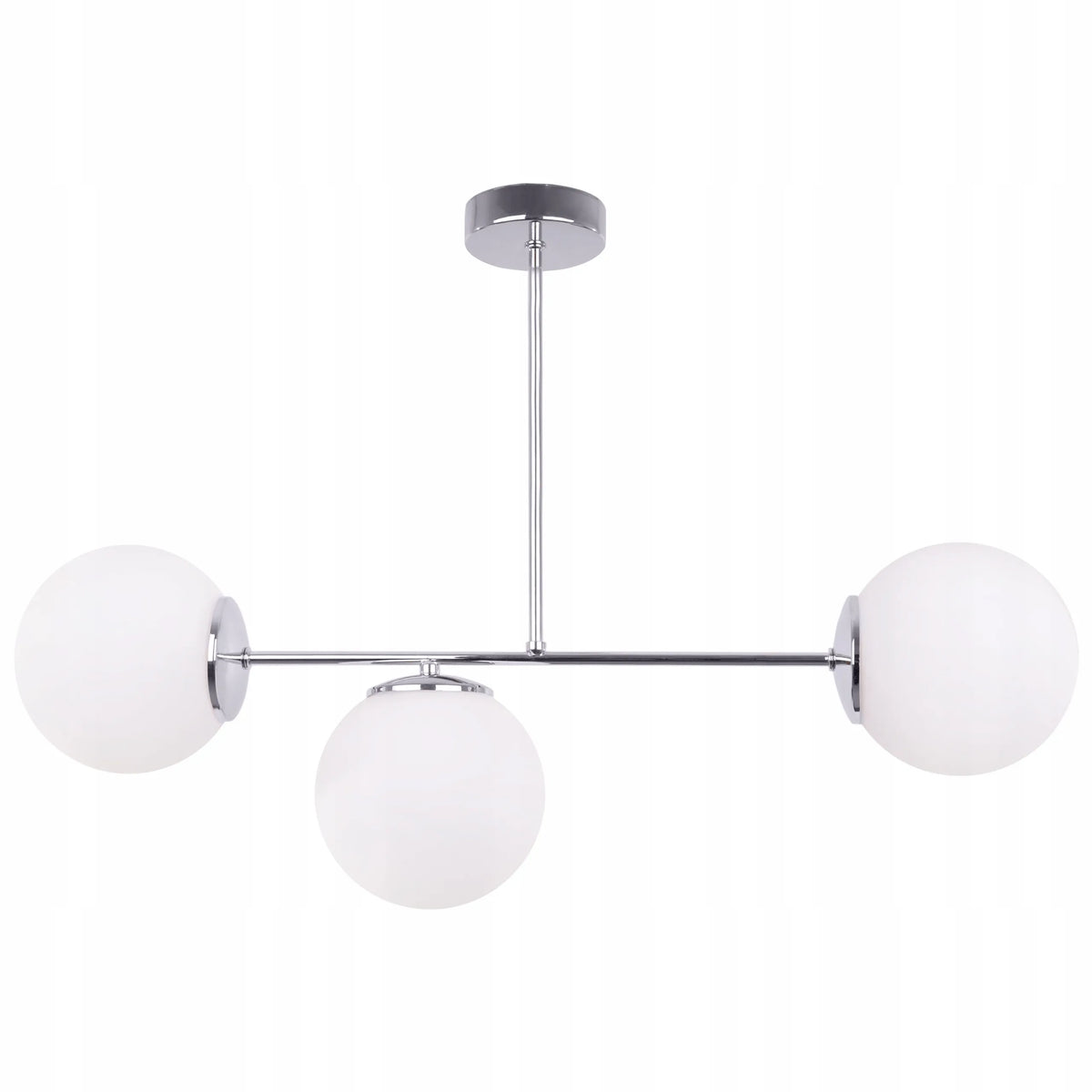 Elegantiškas pakabinamas lubinis šviestuvas SIENA, 3xE14, chromo ir baltos spalvos, Light Home