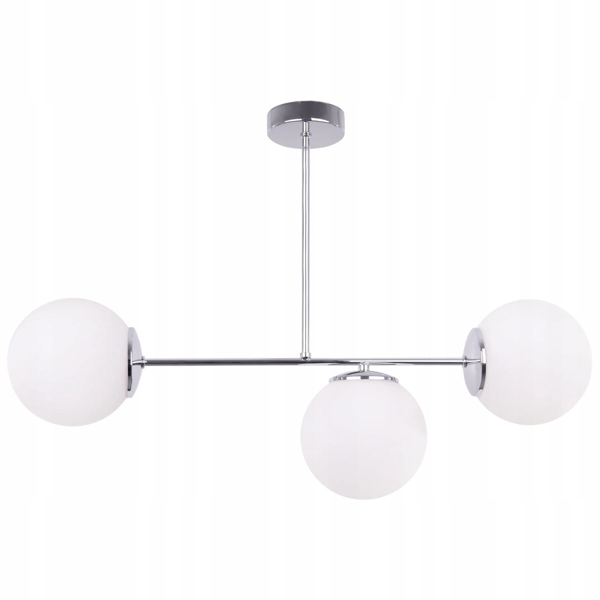 Elegantiškas pakabinamas lubinis šviestuvas SIENA, 3xE14, chromo ir baltos spalvos, Light Home