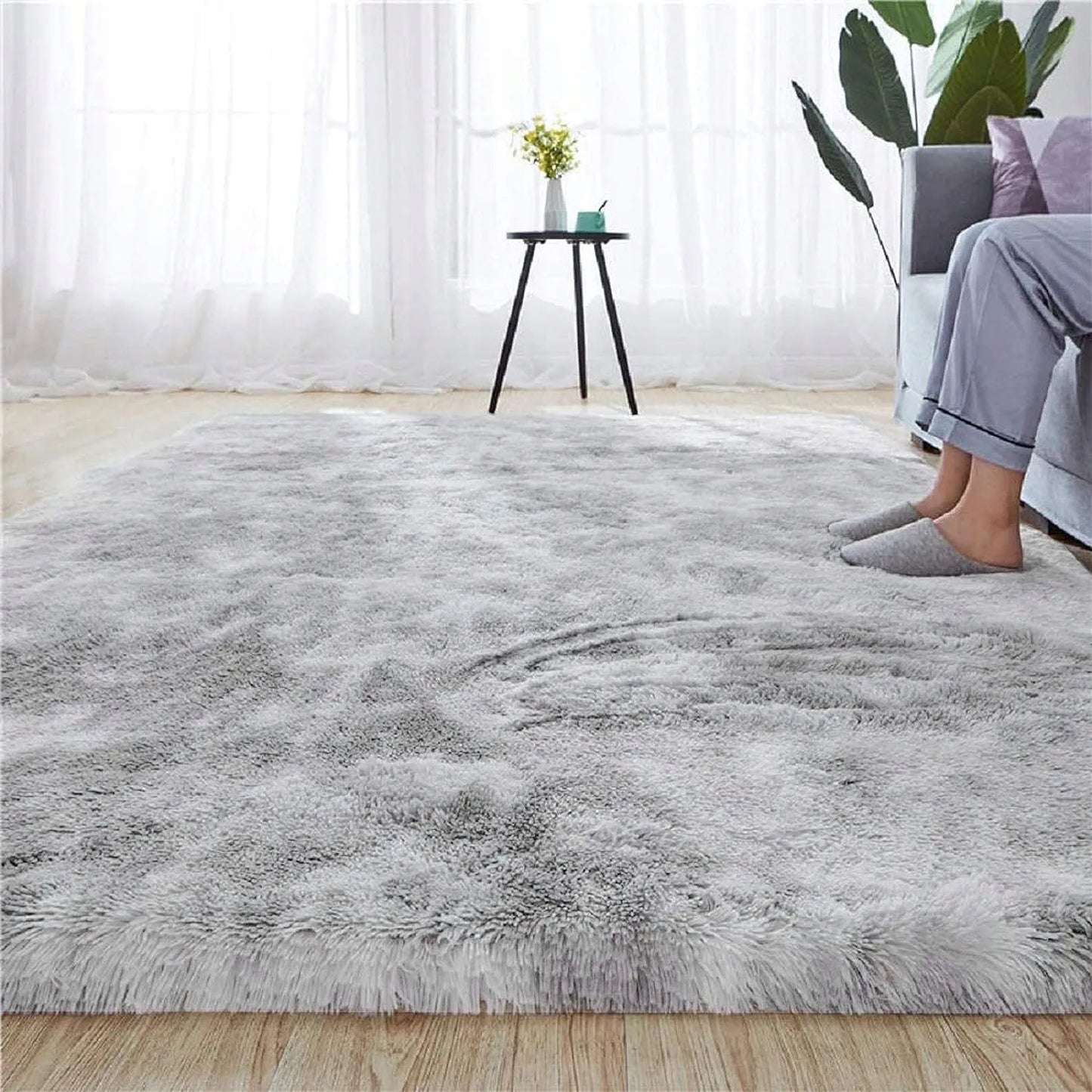 ELSIMONE CARPET Shaggy kilimas 120x170 cm, minkštas, pūkuotas, pilkas, modernus