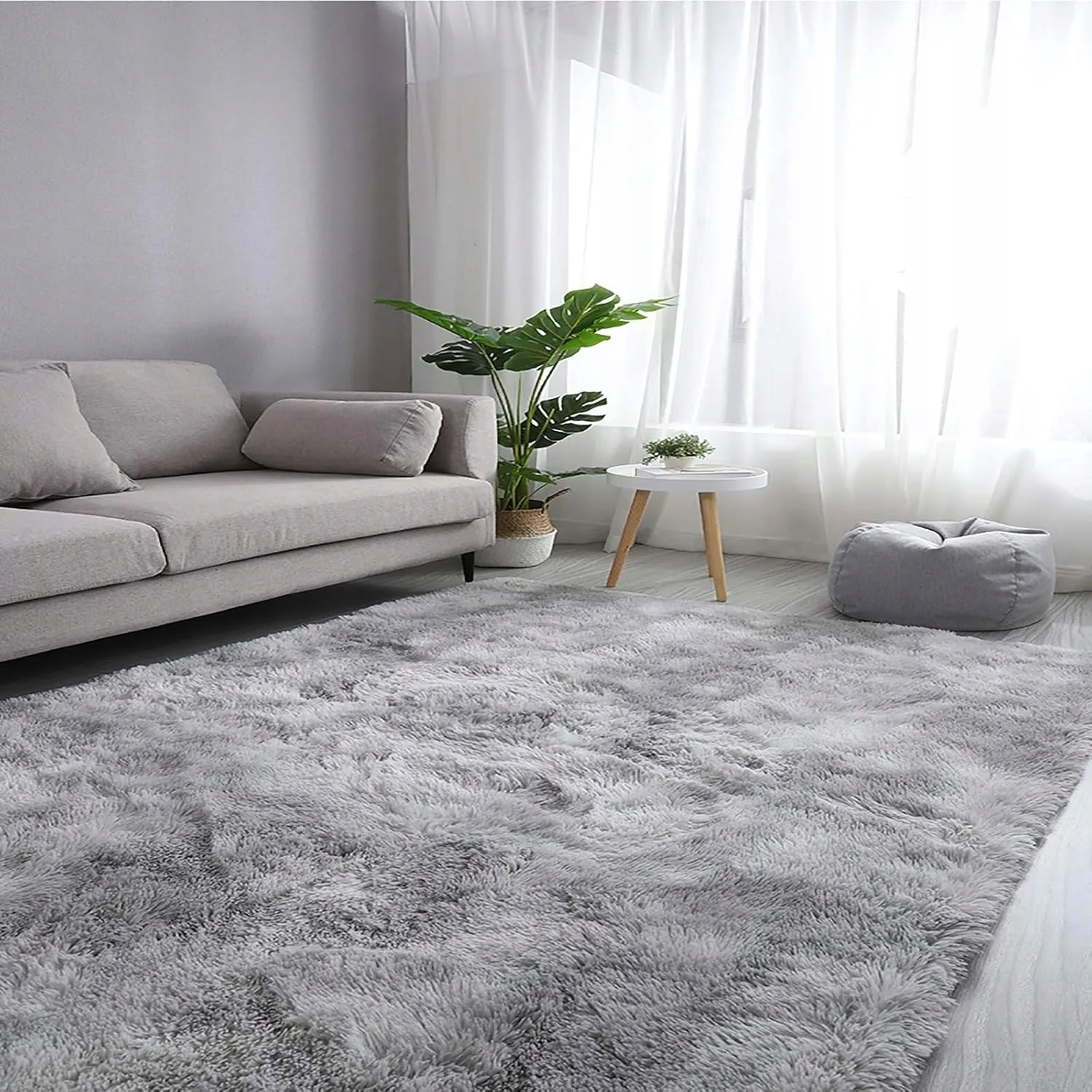 ELSIMONE CARPET Shaggy kilimas 120x170 cm, minkštas, pūkuotas, pilkas, modernus