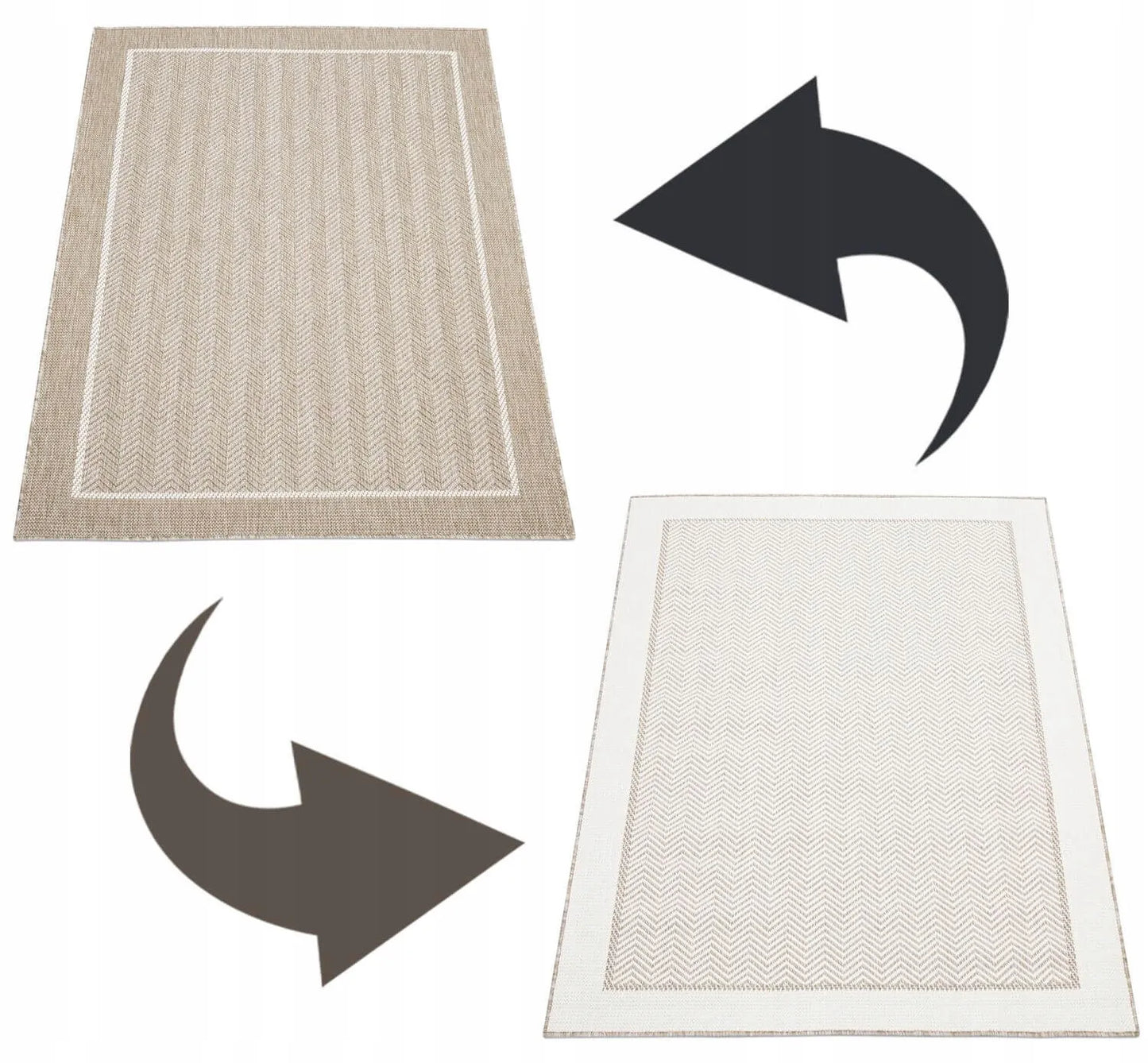 Eureka Home dvipusis lauko kilimas terasoms ir balkonams, virvelinis kilimėlis 120x170 cm