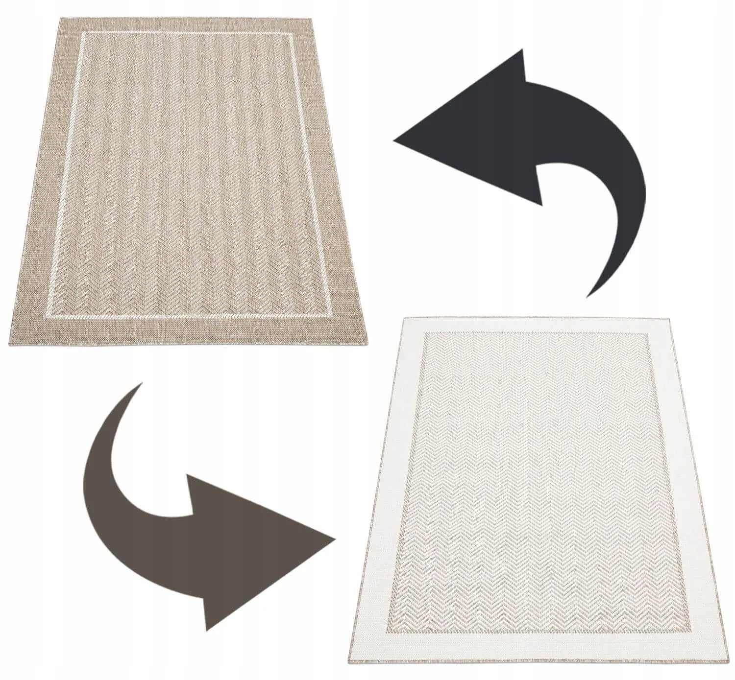 Eureka Home dvipusis lauko kilimas terasoms ir balkonams, virvelinis kilimėlis 120x170 cm