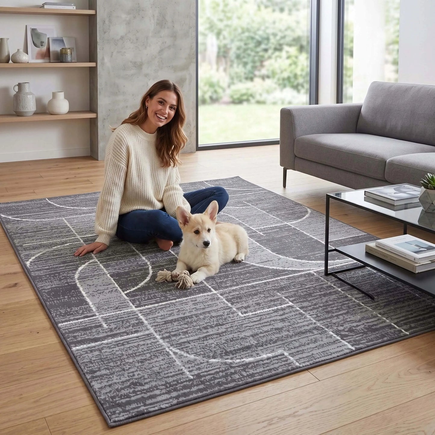 Eureka Home kilimas svetainei ir virtuvei 100x150 cm - modernus, madingas, loft stiliaus