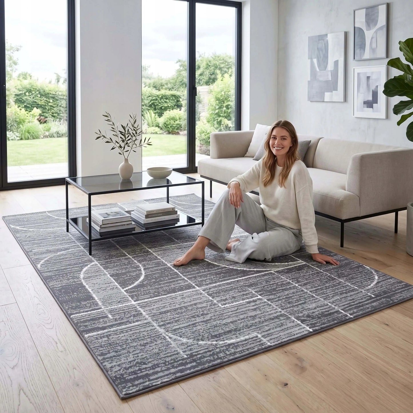 Eureka Home kilimas svetainei ir virtuvei 100x150 cm - modernus, madingas, loft stiliaus
