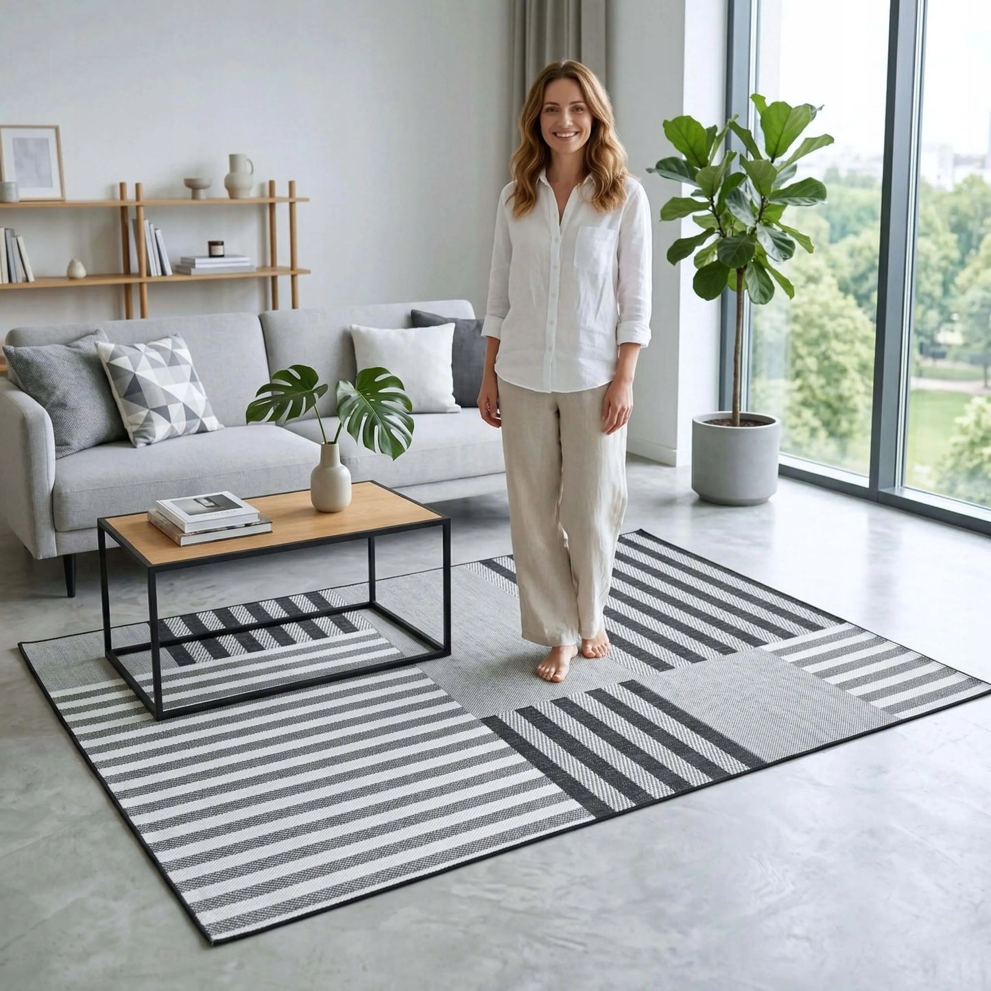 Eureka Home lauko terasos kilimas 60x100, vandeniui atsparus kilimėlis balkonui