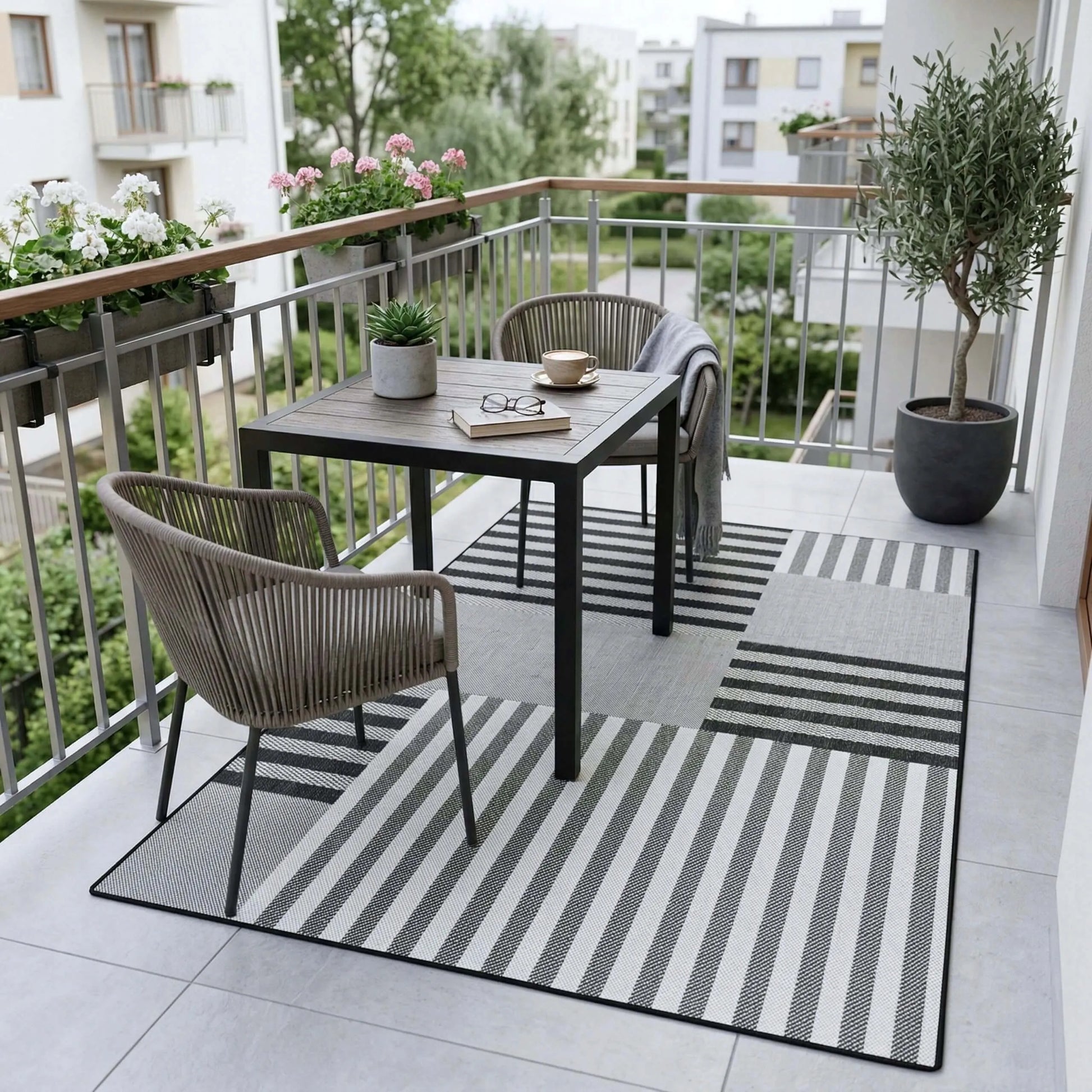 Eureka Home lauko terasos kilimas 60x100, vandeniui atsparus kilimėlis balkonui