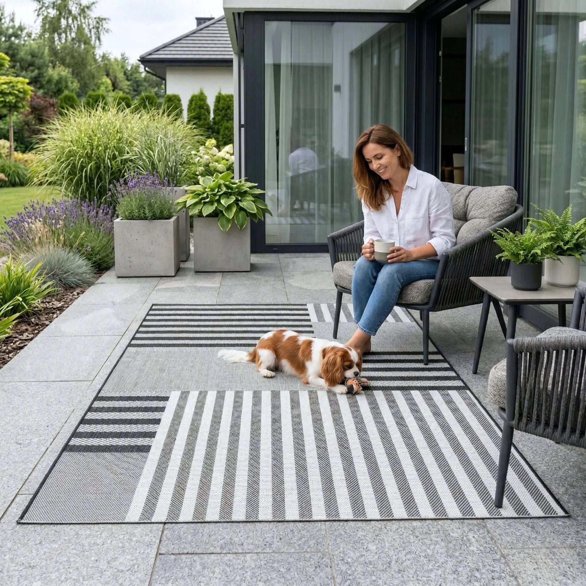 Eureka Home lauko terasos kilimas 60x100, vandeniui atsparus kilimėlis balkonui