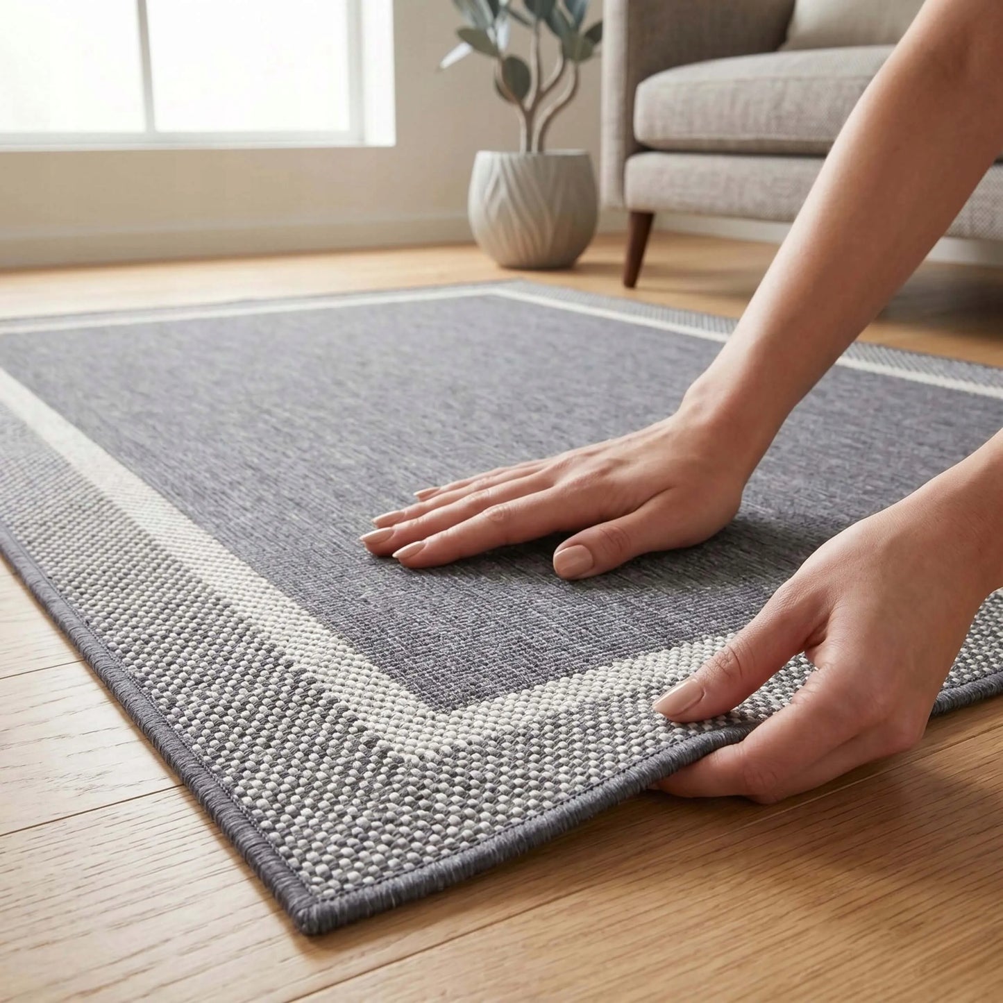 Eureka Home Lygiaustas Lauko Kilimas 60x110 cm, Atsparus Vandeniui, Pilkas