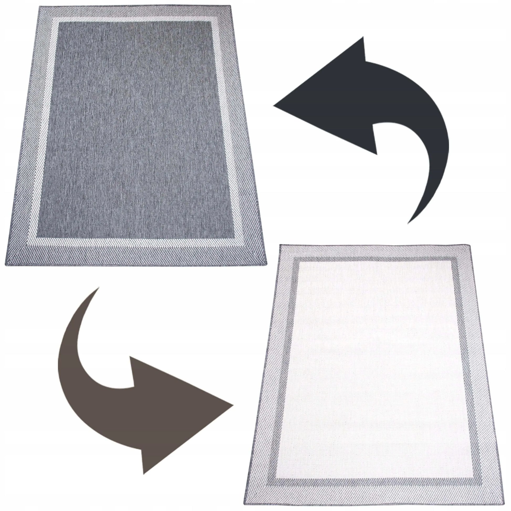 Eureka Home Lygiaustas Lauko Kilimas 60x110 cm, Atsparus Vandeniui, Pilkas