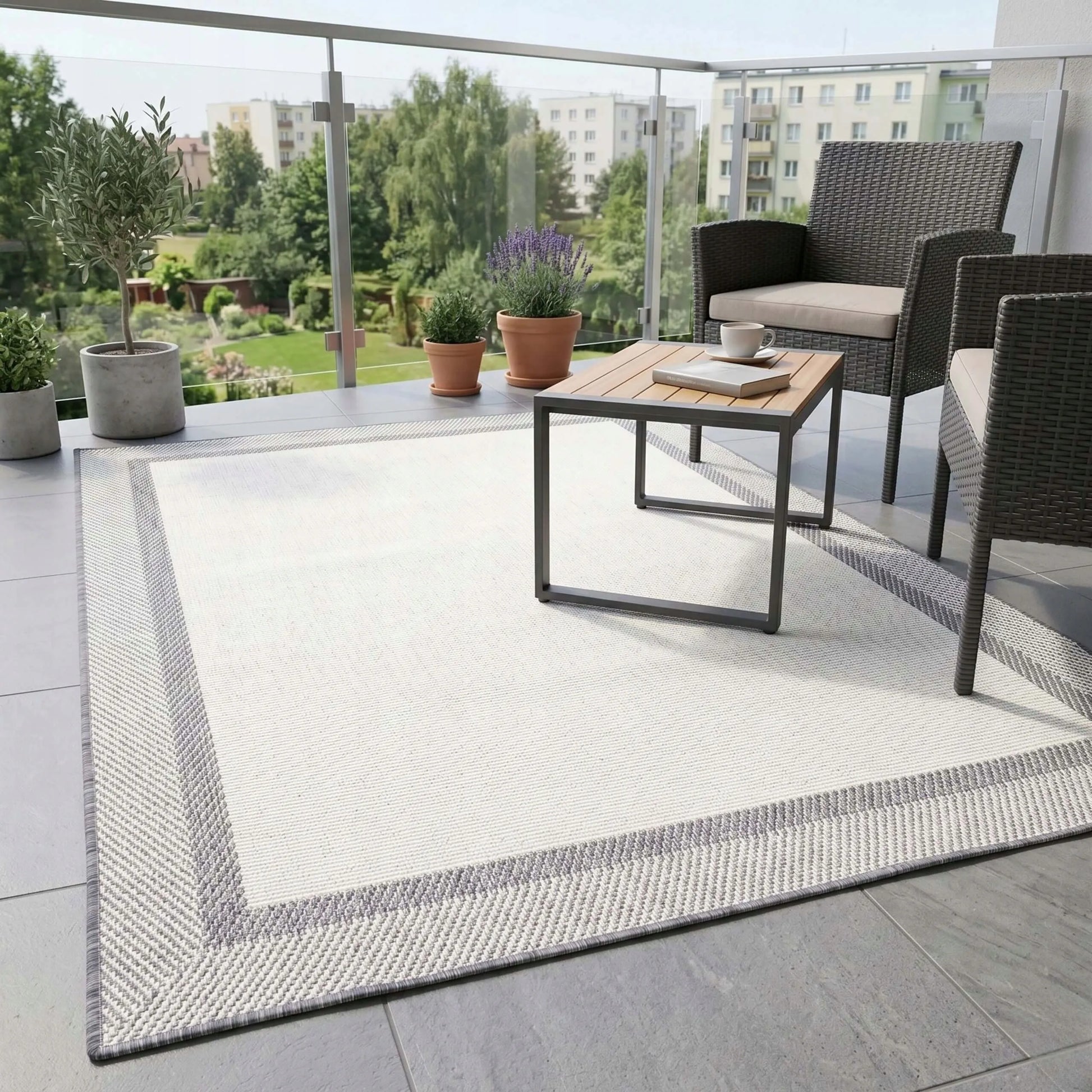 Eureka Home Lygiaustas Lauko Kilimas 60x110 cm, Atsparus Vandeniui, Pilkas