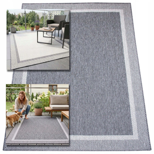 Eureka Home Lygiaustas Lauko Kilimas 60x110 cm, Atsparus Vandeniui, Pilkas