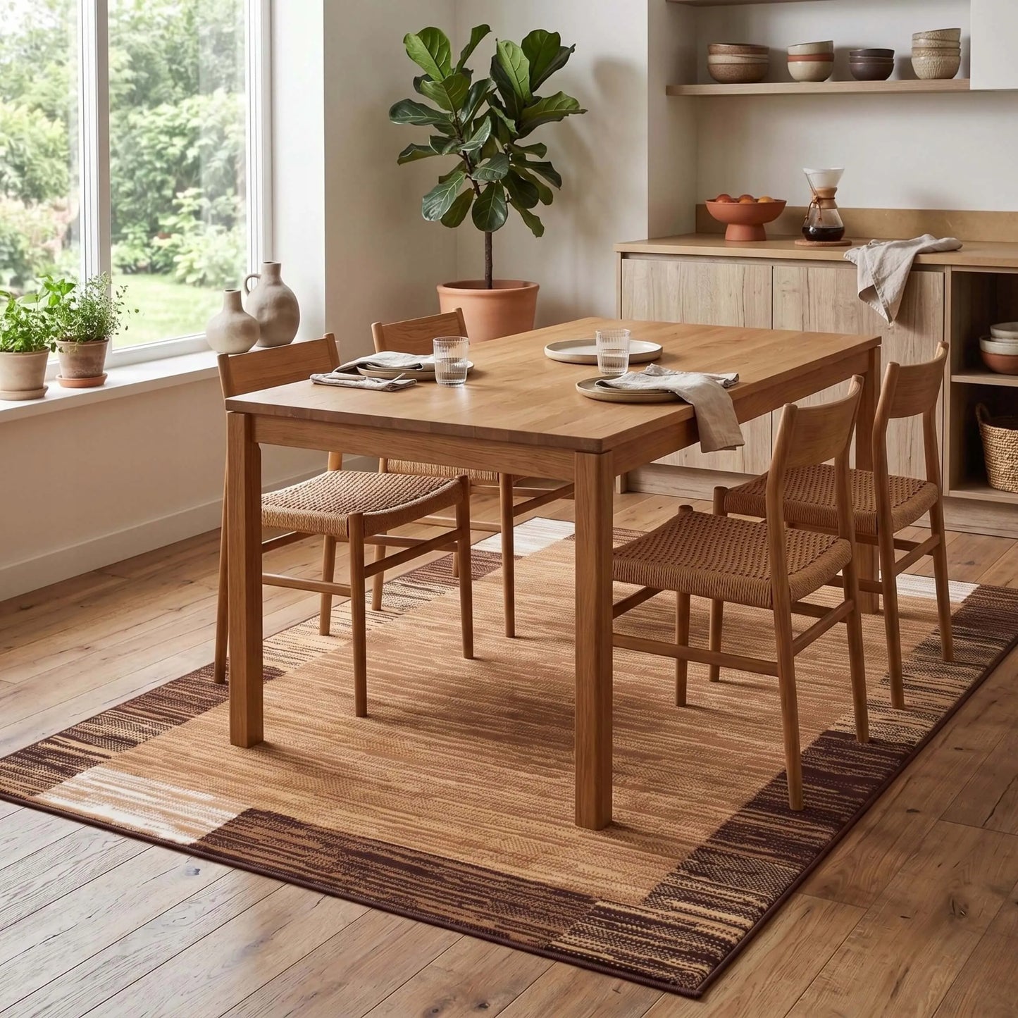 Eureka Home modernus geometrinis kilimas smėlio spalvos 100x150 cm
