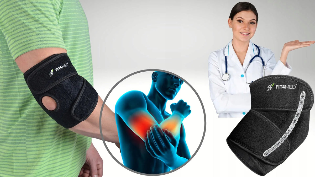Fit4Med alkūnės įtvaras – tenisininko alkūnės palaikymas ir stabilizatorius, universalus