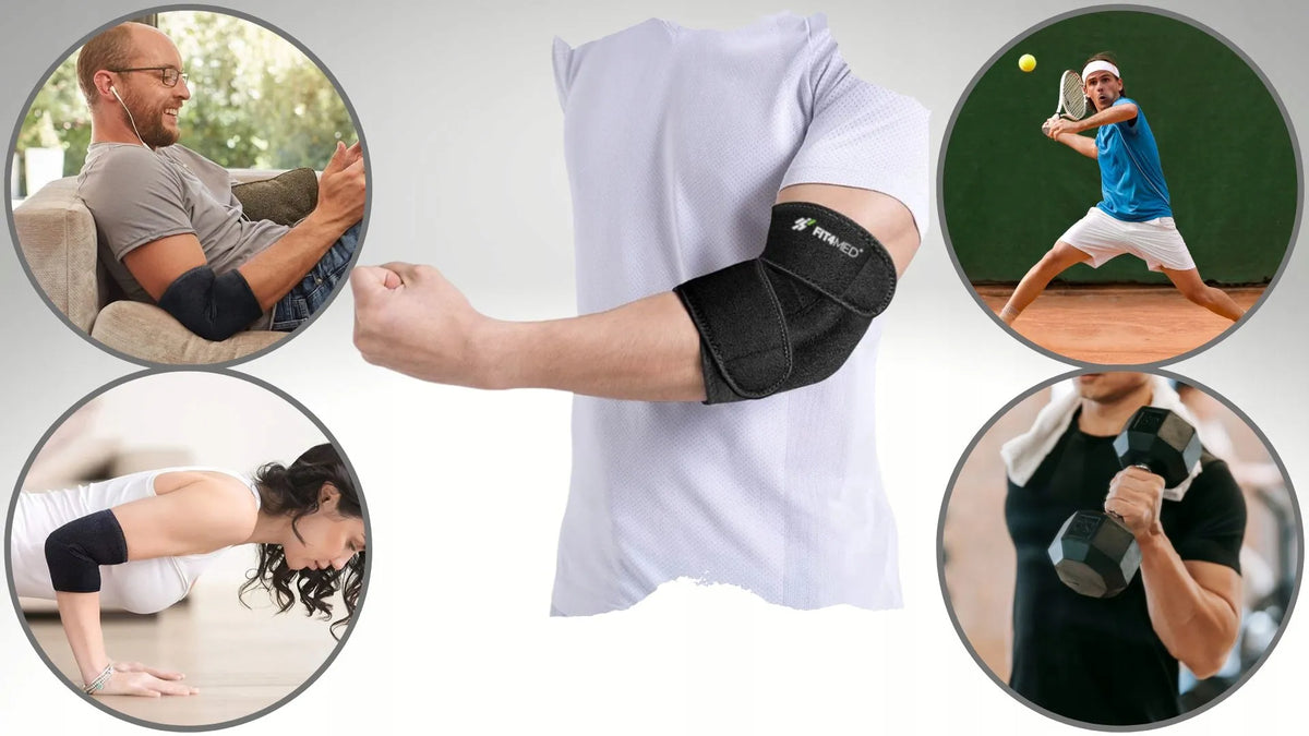 Fit4Med alkūnės įtvaras – tenisininko alkūnės palaikymas ir stabilizatorius, universalus