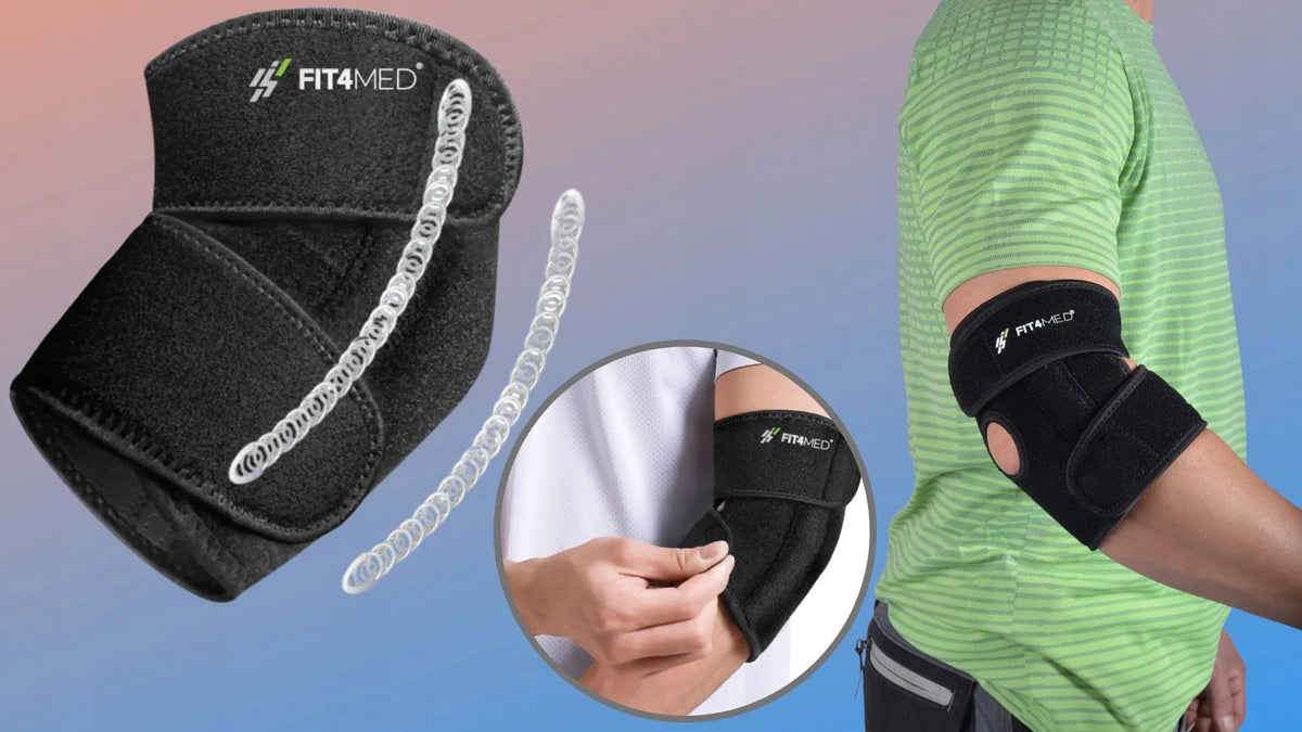 Fit4Med alkūnės įtvaras – tenisininko alkūnės palaikymas ir stabilizatorius, universalus