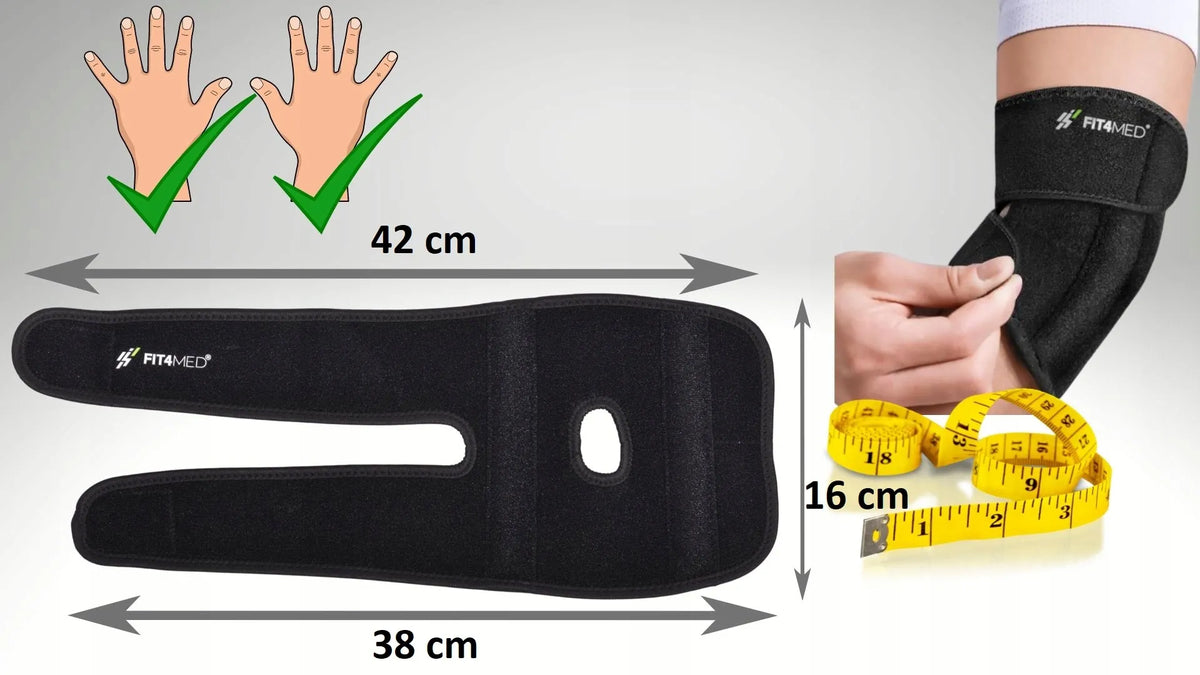 Fit4Med alkūnės įtvaras – tenisininko alkūnės palaikymas ir stabilizatorius, universalus