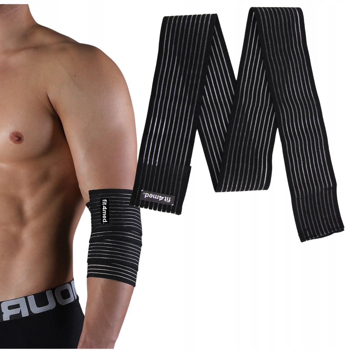 Fit4Med alkūnės stabilizatorius, kompresinė mova, elastingas tvarsčius, universalus