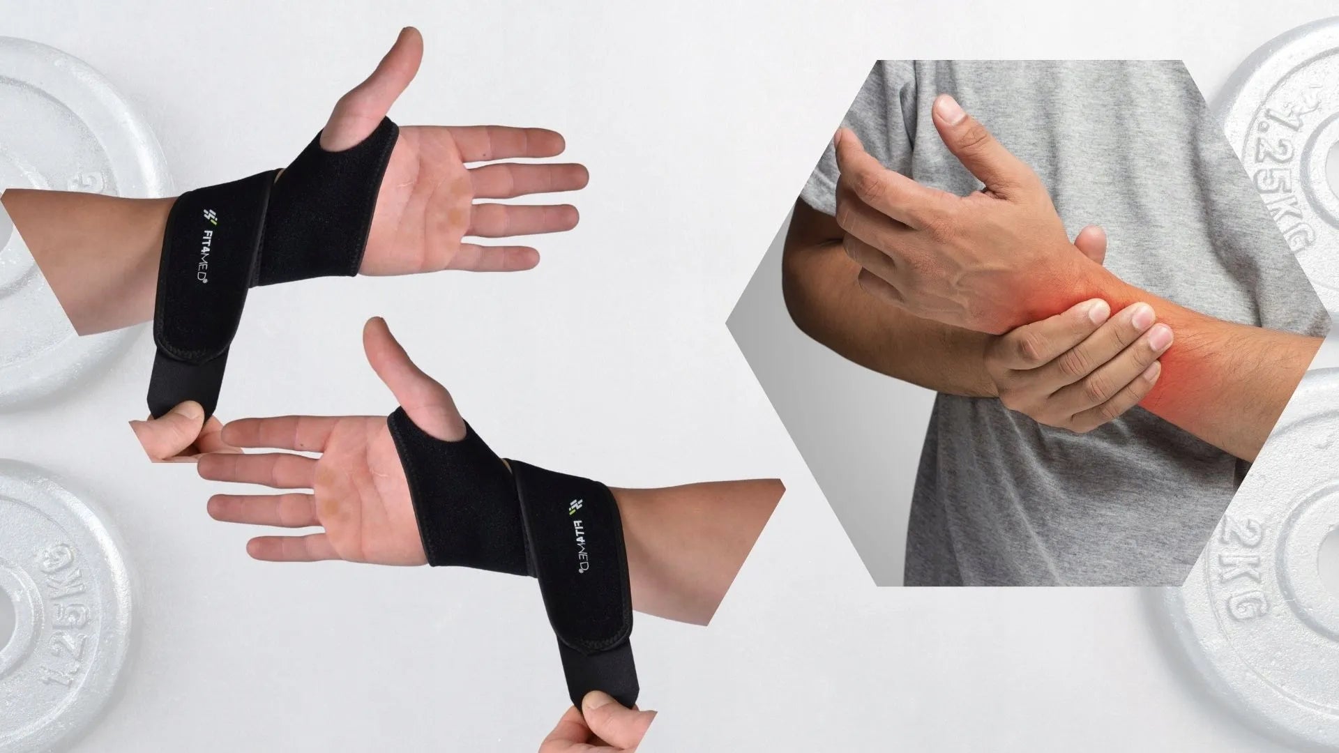 Fit4Med elastinis riešo įtvaras – stabilizatorius, 2 vnt.