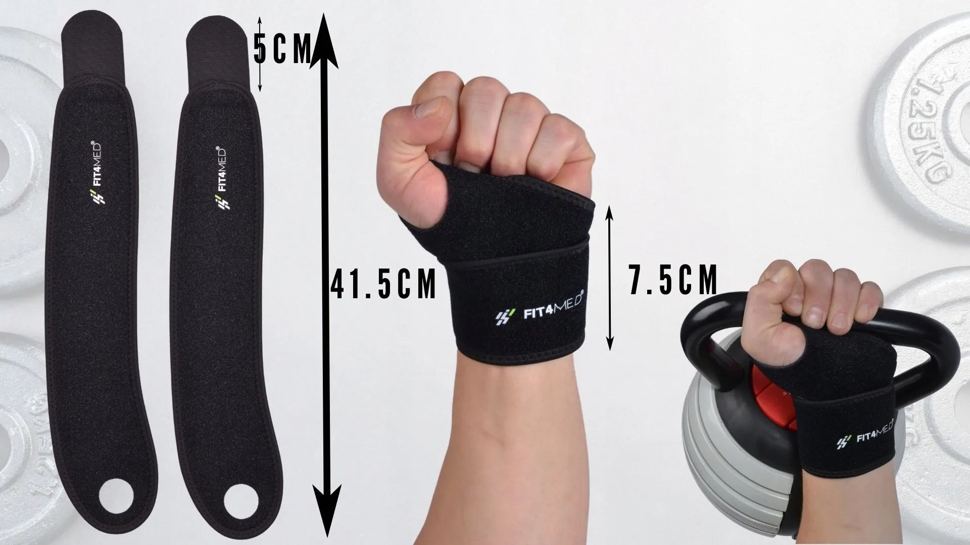 Fit4Med elastinis riešo įtvaras – stabilizatorius, 2 vnt.