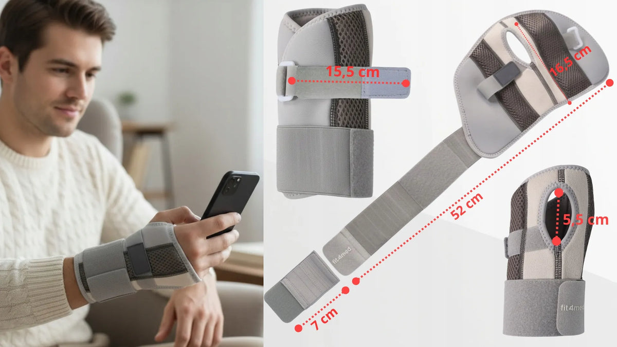 Fit4Med kairės rankos riešo įtvaras, universalus stabilizatorius