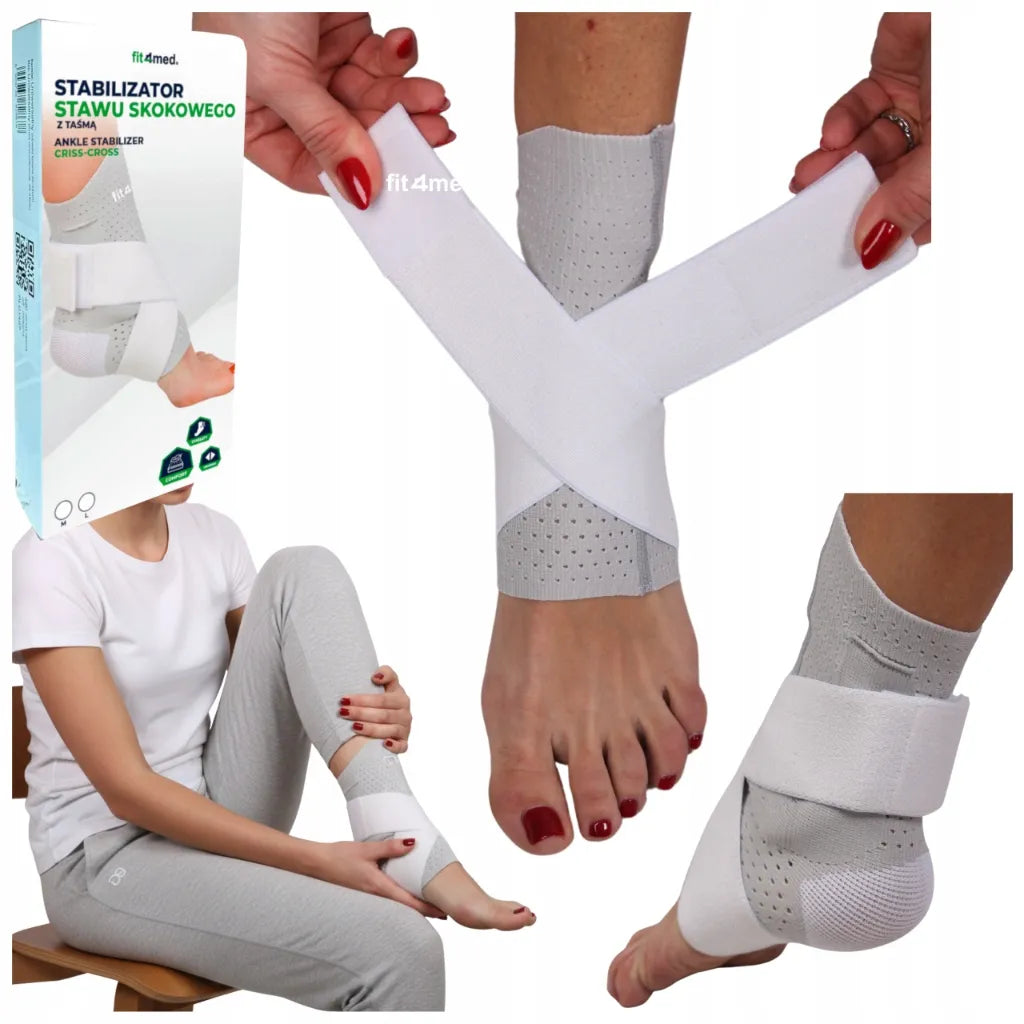 Fit4Med kulkšnies įtvaras, čiurnos stabilizatorius su diržais, L dydis