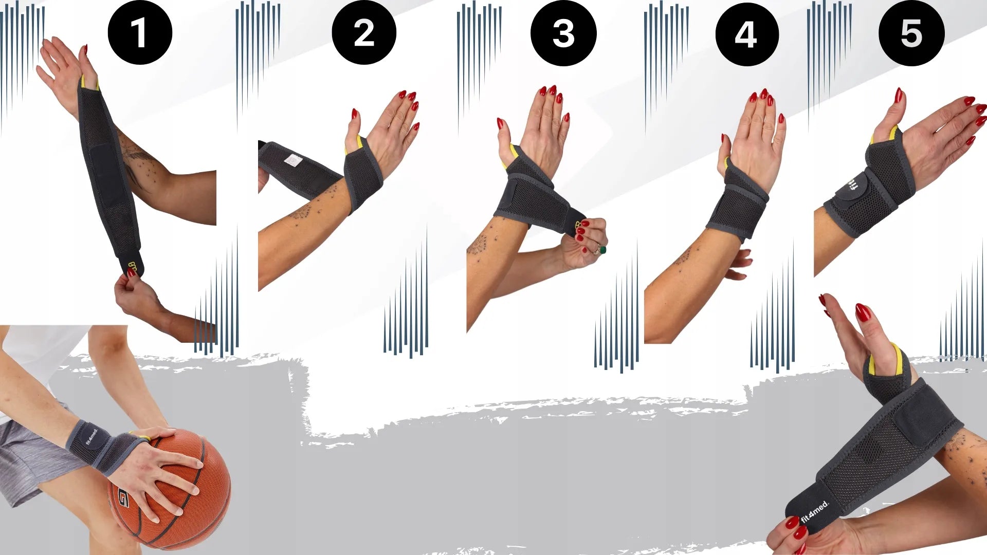 Fit4Med Riešo įtvaras stabilizatorius elastinis su dirželiu