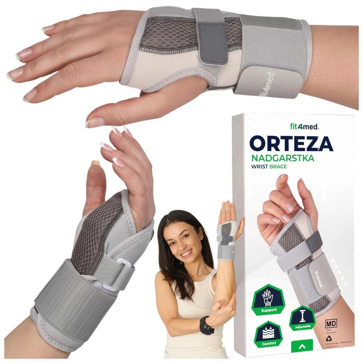 Fit4Med riešo įtvaras, stabilizatorius, kairės rankos, dydis M/L