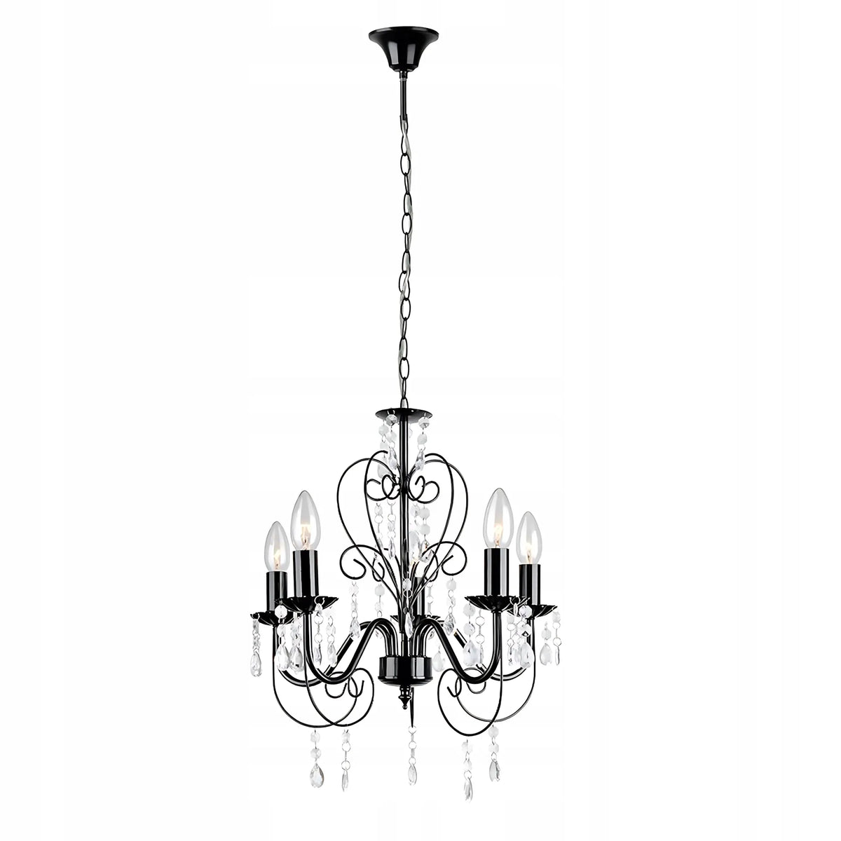 GLAMŪRINIS „TOOLIGHT“ PAKABINAMAS ŠVIESTUVAS EBT010-5CP BLACK