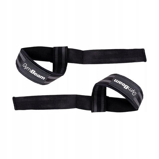 GymBeam sunkiosios atletikos diržai LIFT Lifting Straps Black & Grey