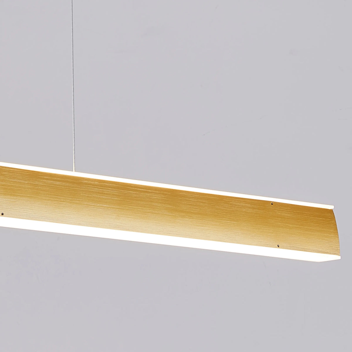 Ilga pakabinama auksinė lubinė LED lempa – šviestuvas su pulteliu, 44 W, 100 cm