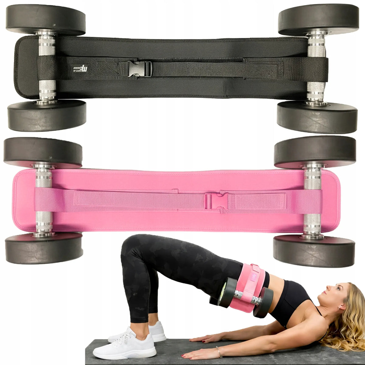 JSM FITNESS klubų apkrovos diržas hanteliams – hip thrust, sėdmenims ir atsispaudimams