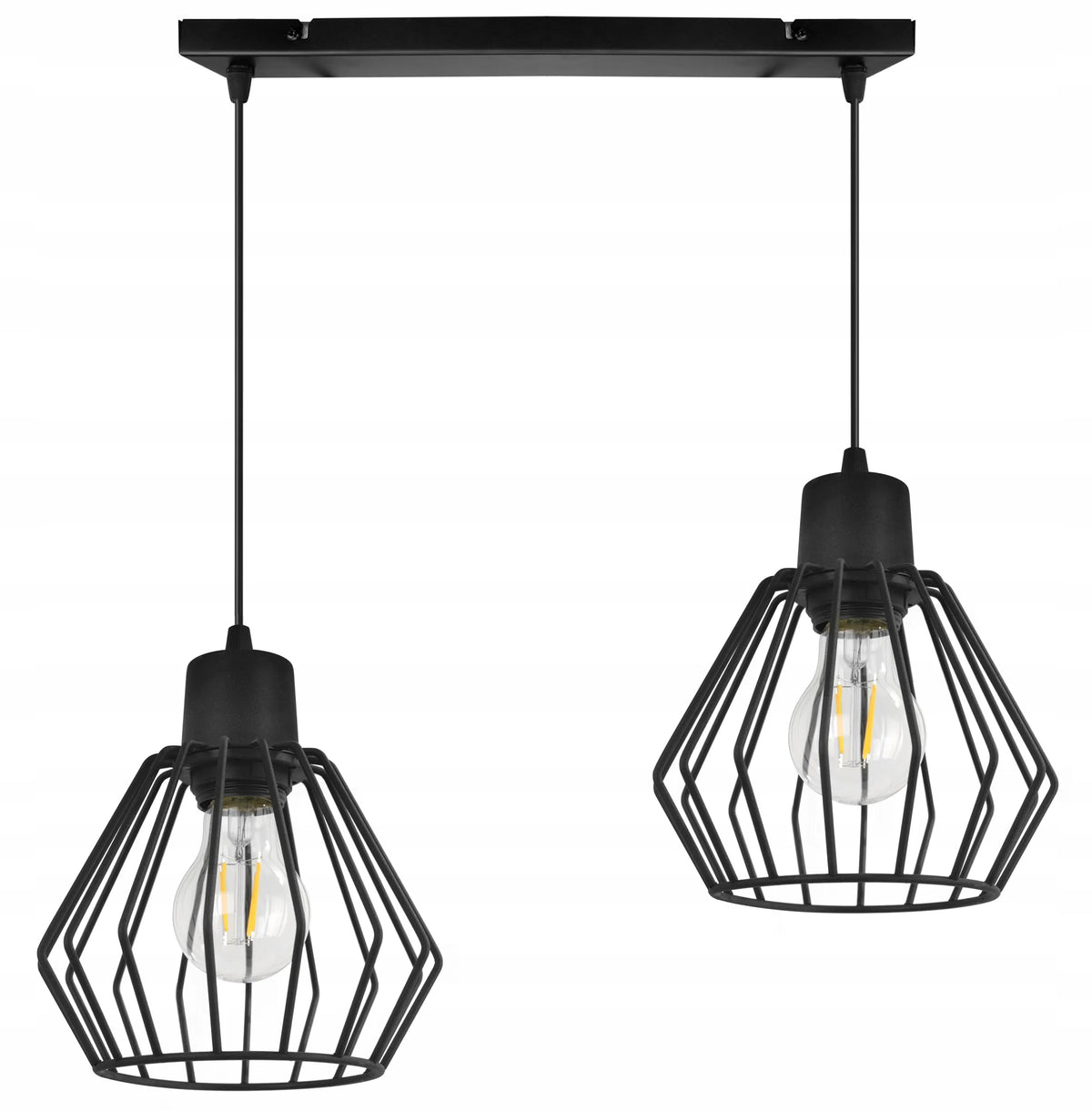 Juodas dvigubas pakabinamas lubinis šviestuvas-šviestuvų juosta „Light Home NUVOLA“ lofto stiliui svetainei