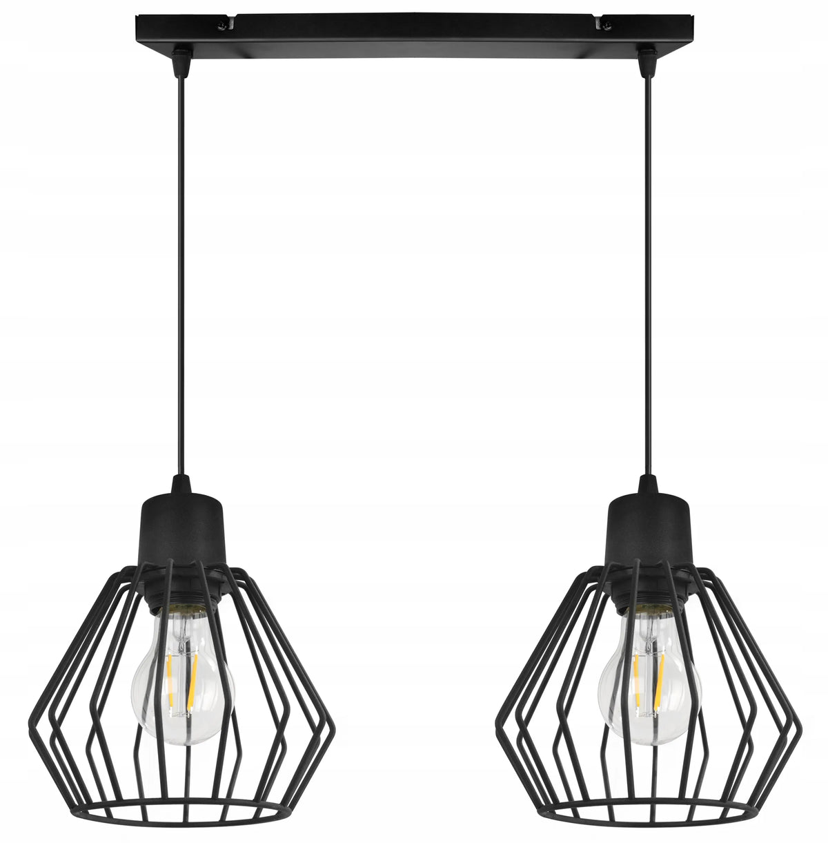 Juodas dvigubas pakabinamas lubinis šviestuvas-šviestuvų juosta „Light Home NUVOLA“ lofto stiliui svetainei