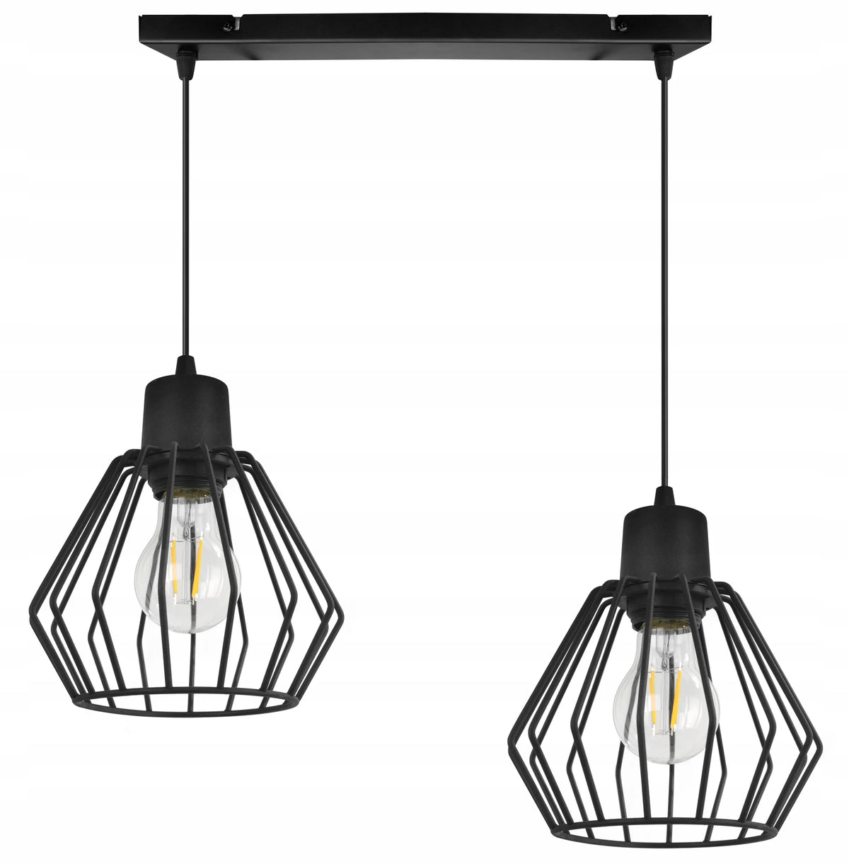 Juodas dvigubas pakabinamas lubinis šviestuvas-šviestuvų juosta „Light Home NUVOLA“ lofto stiliui svetainei