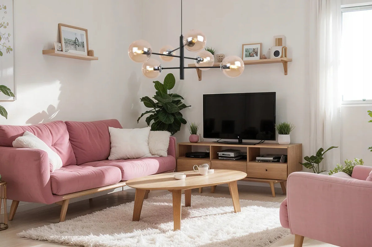 JUODAS KABAMAS LUBŲ ŠVIESTUVAS – SVIETYNAS SU MEDAUS SPALVOS KULIUKAIS, GLAMOUR, LOFT, SVETAINEI