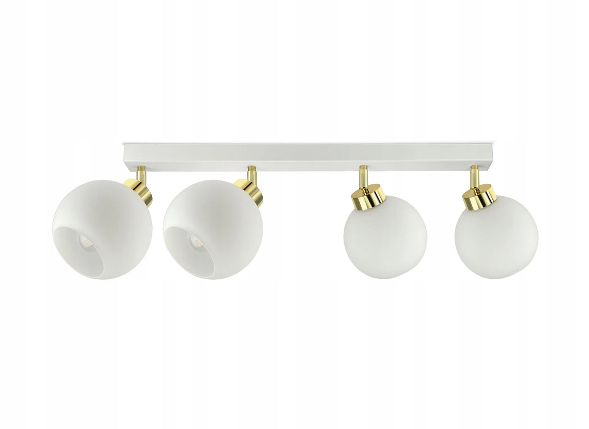 Kabamasis lubinis šviestuvas „White Glass BG4“ su baltais stikliniais gaubtais, LED E27