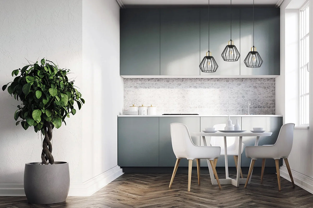 Kabantinis lubinis šviestuvas „Light Home Nuvola“ NUVOLA 2500/3, juodas su auksiniais atspalviais, 3 lempučių, lofto stiliaus