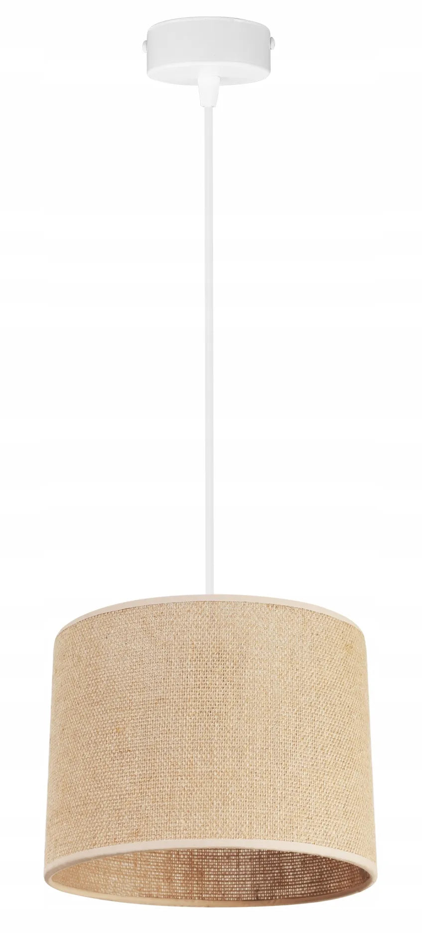 Kabantis lubinis šviestuvas „Light Home JUTA 2450/20“ su viengubu boho stiliaus tekstiliniu gaubtu, juodas ir smėlio spalvos