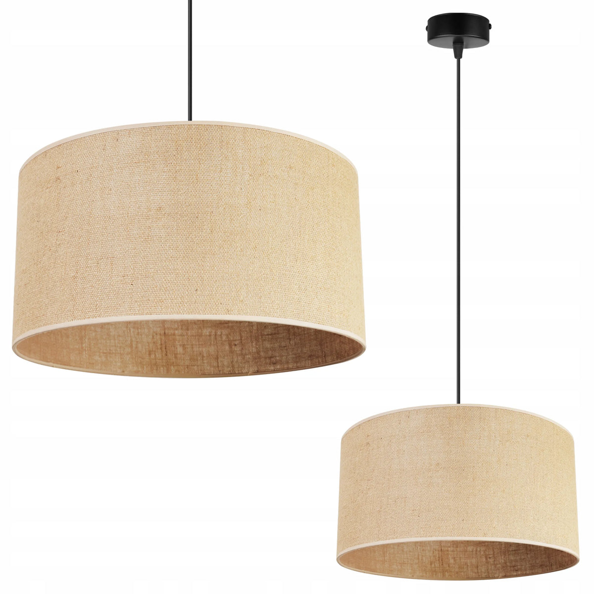 Kabantis lubinis šviestuvas su vienu šviesos šaltiniu ir boho stiliaus medžiaginiu gaubtu JUTA, 35 cm, Light Home