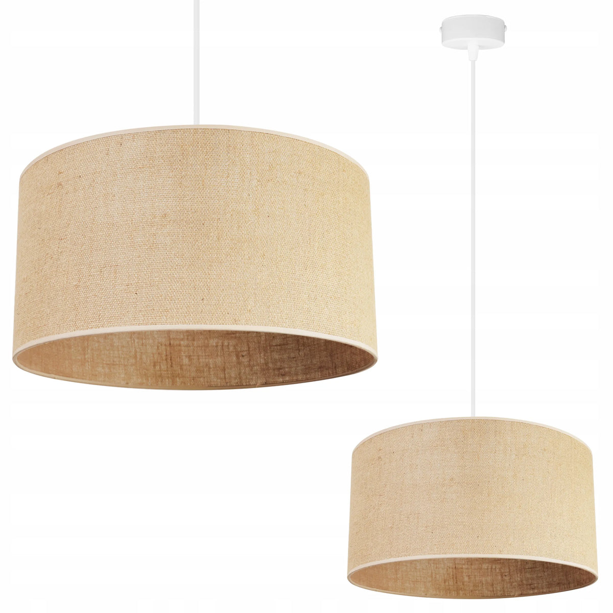Kabantis lubinis šviestuvas su vienu šviesos šaltiniu ir boho stiliaus medžiaginiu gaubtu JUTA, 35 cm, Light Home
