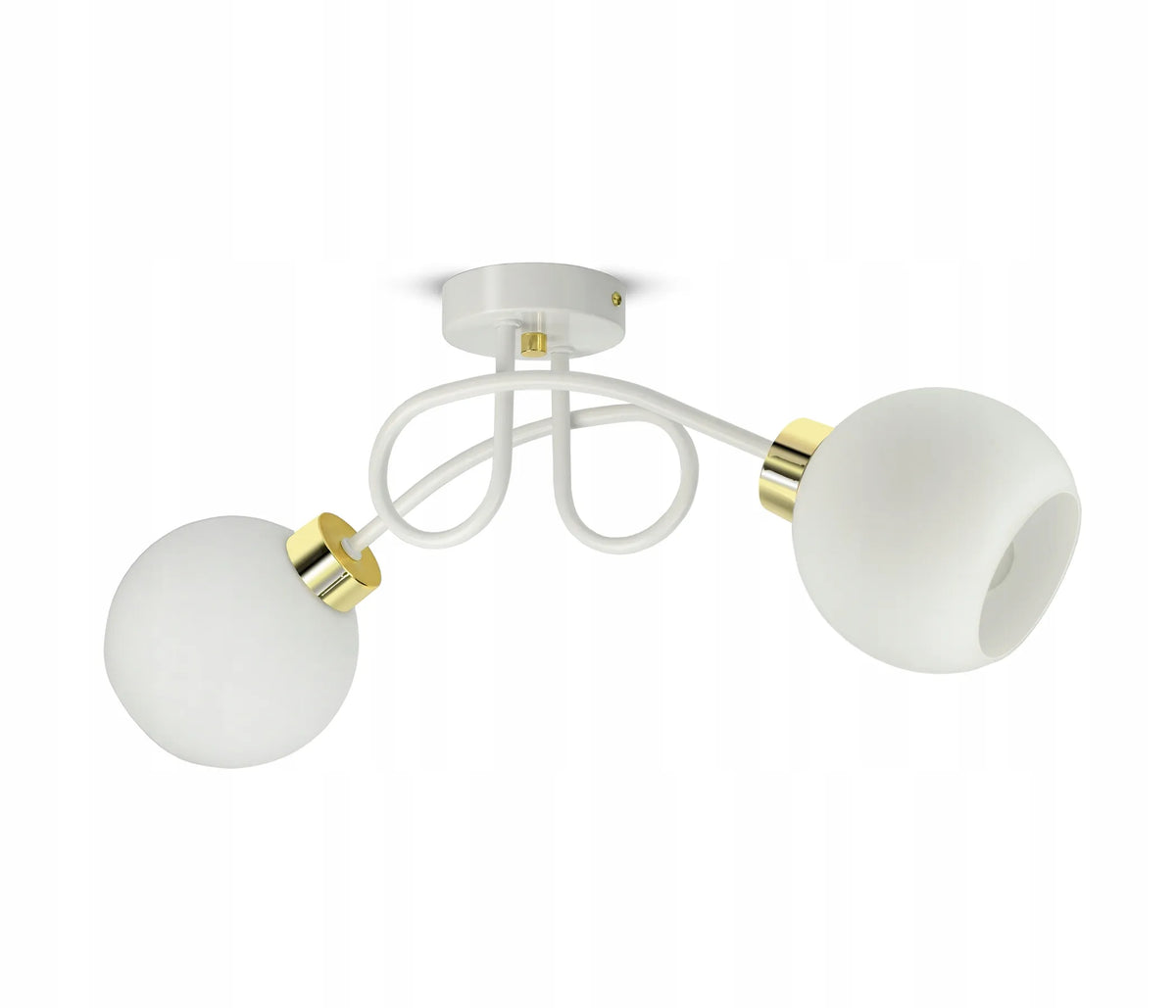 Kabantis lubinis šviestuvas „White Glass“ PE2 su baltais stikliniais gaubtais, LED E27