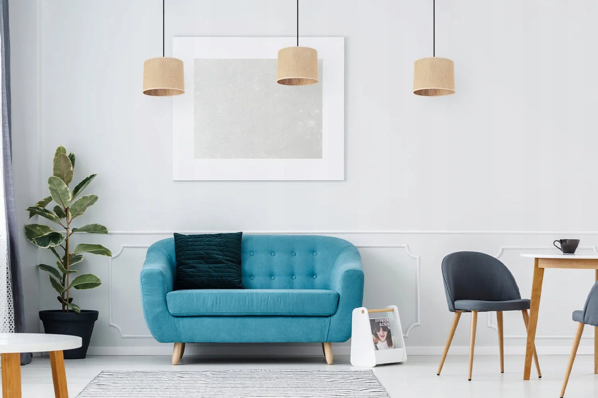 Kabantis šviestuvas „Light Home“ JUTA 2450/20P, vieno šviesos šaltinio, boho stiliaus, su apvaliu 20 cm skersmens audinio gaubtu