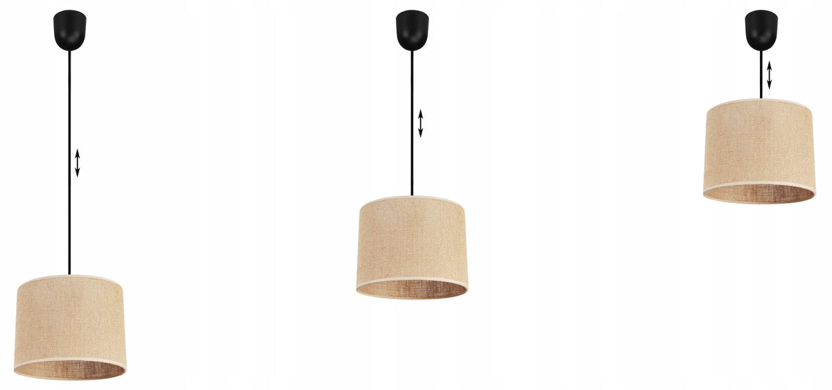 Kabantis šviestuvas „Light Home“ JUTA 2450/20P, vieno šviesos šaltinio, boho stiliaus, su apvaliu 20 cm skersmens audinio gaubtu